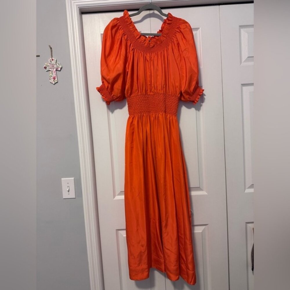 Cynthia Rowley Bright Orange Ruffled Dress